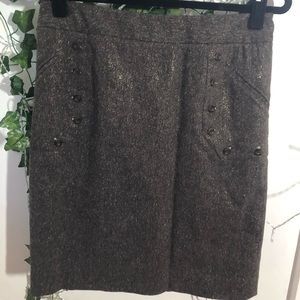 Sally Tseng size 4 lined skirt with beautiful button details & shimmer.